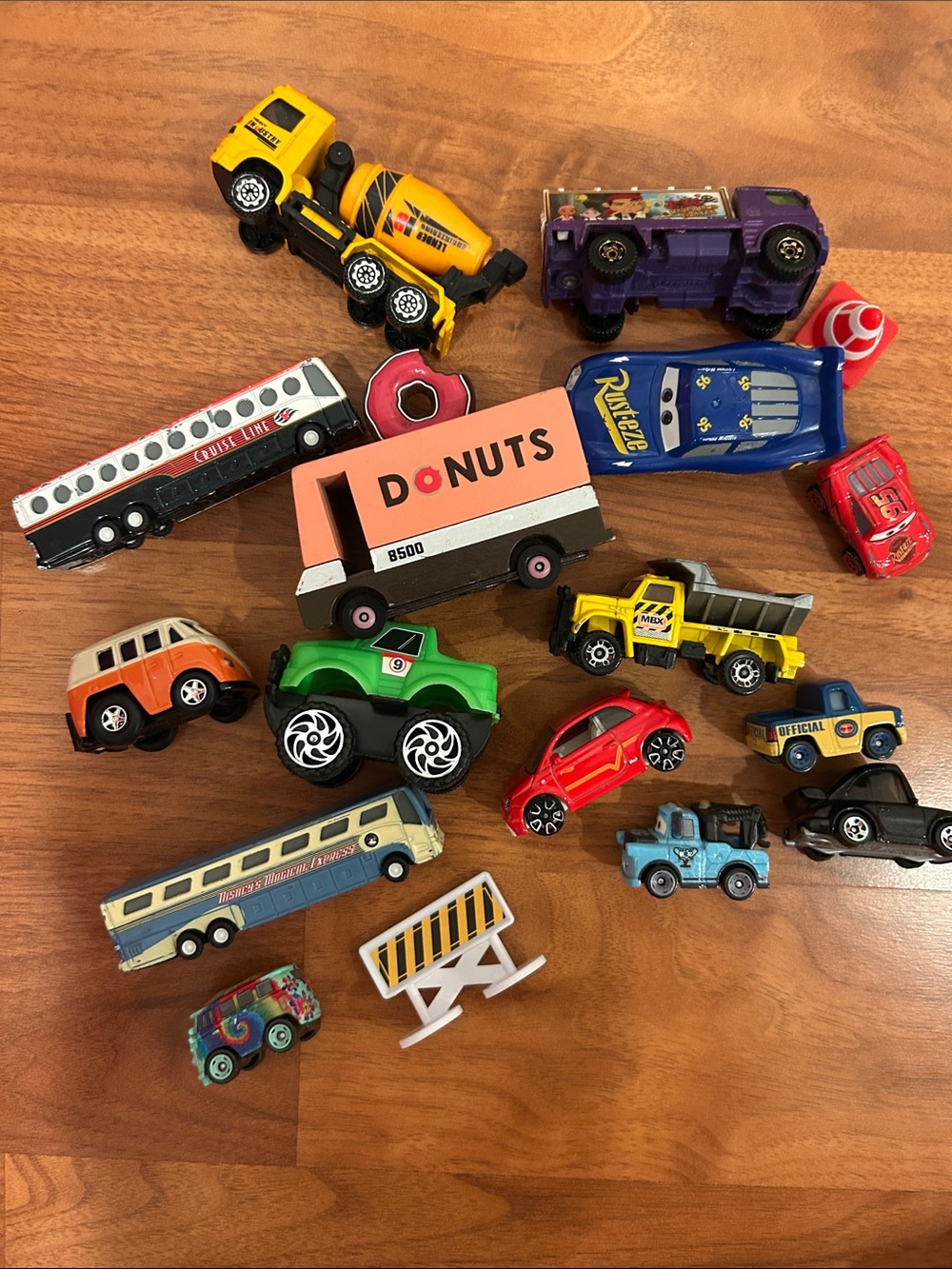 Assorted Kids Toy Vehicles — Candy Lab doughnut truck, Cars characters and more